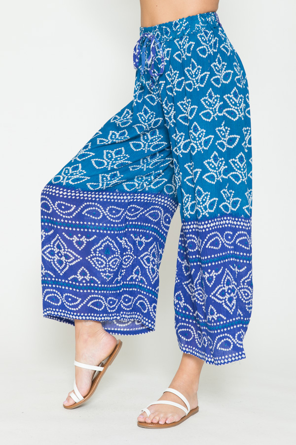 Blue/Navy Printed Cupri Pant